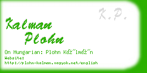 kalman plohn business card